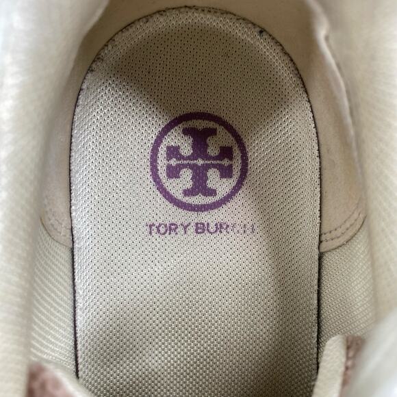 Tory Burch Women’s Howell Court Velvet Mauve Pink Sneaker Size US 8.5 - Picture 10 of 12